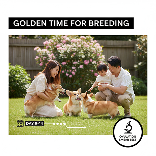 Thời điểm vàng phối giống chó Corgi từ ngày 9–14 trong kỳ động dục, tăng tỷ lệ thụ thai