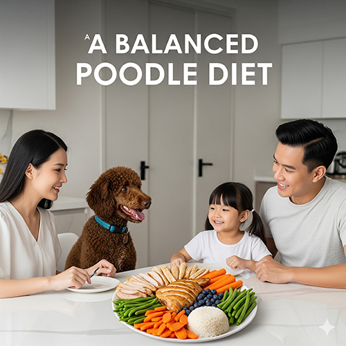 Thực đơn cân bằng cho chó Poodle – kết hợp hạt, thịt, pate và snack đúng cách