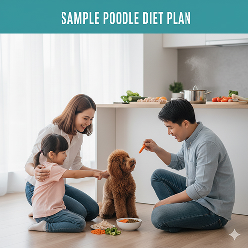 Thực đơn mẫu cho chó Poodle với thịt – gợi ý bữa sáng, trưa, chiều, tối cân bằng dinh dưỡng