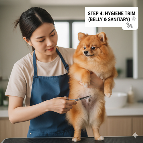 Tỉa lông bụng và hậu môn chó Phốc Sóc để giữ vệ sinh sạch sẽ