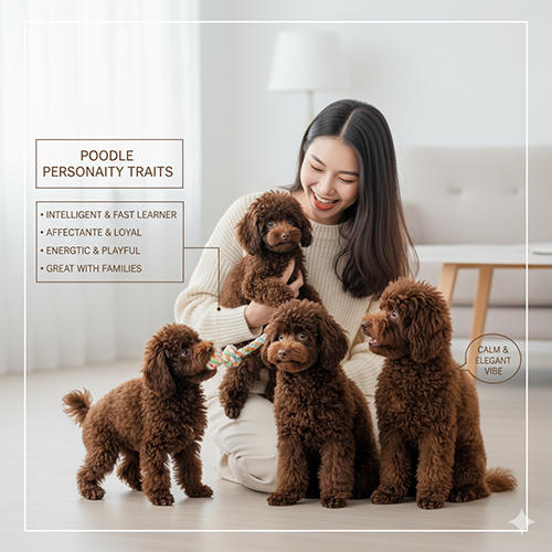 Tính cách chó Poodle socola – thông minh, trung thành, tình cảm và điềm đạm sang trọng