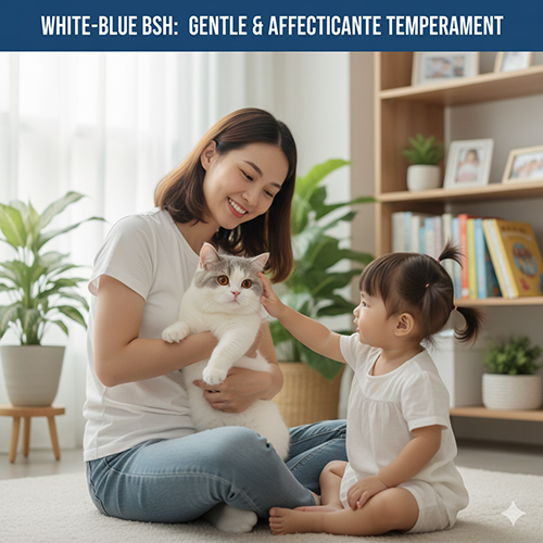 Mèo Anh lông ngắn trắng xám (British Shorthair White-Blue) hiền lành, thân thiện với trẻ nhỏ