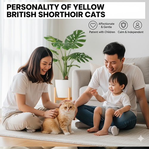 Mèo Anh lông ngắn vàng (British Shorthair Yellow-Cream) hiền lành, thân thiện với trẻ nhỏ