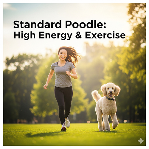 Standard Poodle – thông minh, tình cảm, trung thành, năng lượng cao, cần nhiều vận động ngoài trời