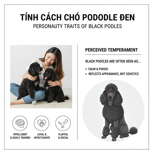 Tính cách chó Poodle đen – Thông minh, tình cảm, trung thành