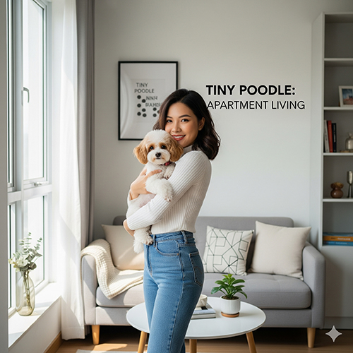 Tiny Poodle – cao dưới 22 cm, nặng 2–3 kg, nhỏ nhắn, hợp nuôi trong căn hộ