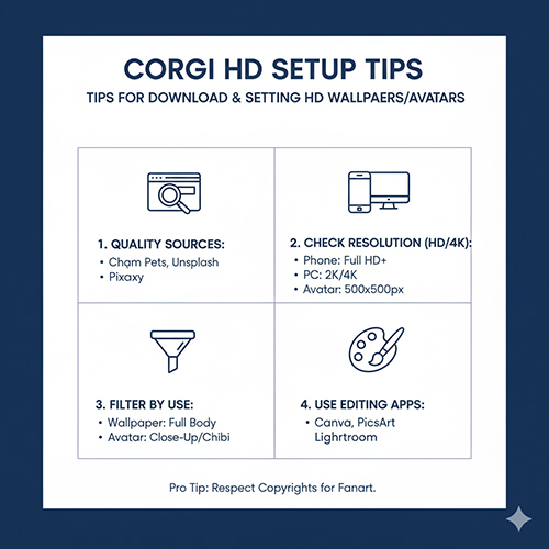 Mẹo tải và cài đặt hình nền, avatar Corgi HD/4K đẹp và đúng chuẩn