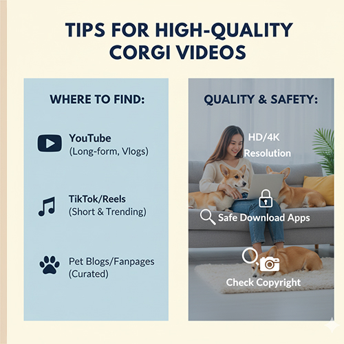 Mẹo tìm và tải video Corgi chất lượng cao từ YouTube, TikTok và fanpage thú cưng