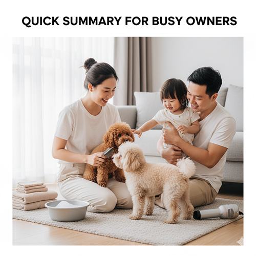 Tóm tắt nhanh quy trình tắm cho Poodle: 3 mốc bắt buộc và 7 bước cốt lõi cho người bận rộn