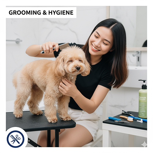 Chăm sóc lông và vệ sinh Toy Poodle – grooming định kỳ, cắt tỉa, chải lông, vệ sinh tai răng móng