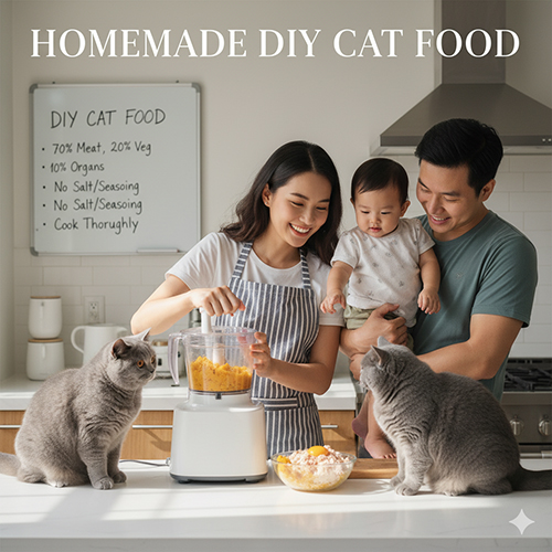 Tự làm thức ăn tại nhà cho mèo Anh lông ngắn – công thức DIY an toàn