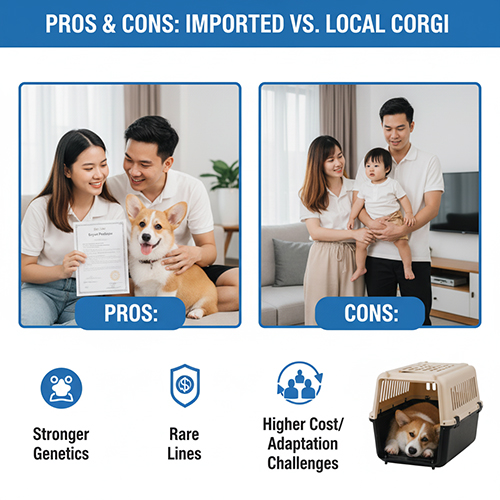 So sánh ưu và nhược điểm Corgi nhập Nga và Corgi sinh trong nước – phả hệ, chi phí, khả năng thích nghi