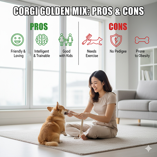 Ưu và nhược điểm khi nuôi chó Corgi lai Golden