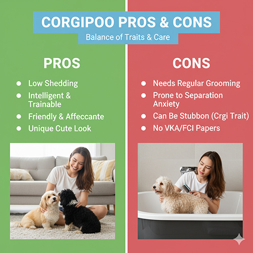 Ưu & nhược điểm Corgipoo – Corgi lai Poodle có gì đặc biệt?