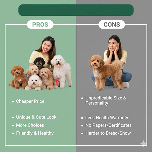 Ưu và nhược điểm khi mua chó Poodle lai – Giá rẻ, ngoại hình độc đáo nhưng khó dự đoán tính cách