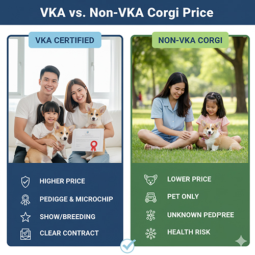 Ưu và nhược điểm khi mua chó Corgi không giấy VKA năm 2025