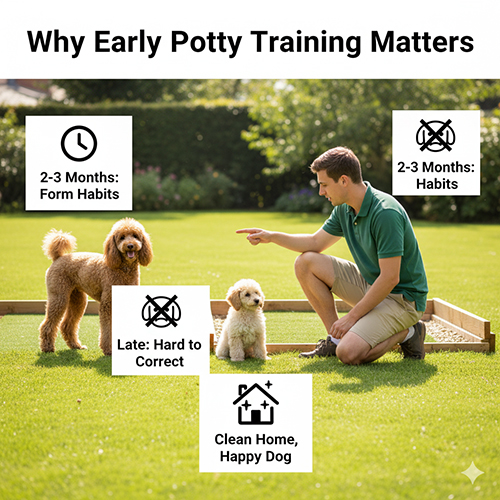 Tại sao cần huấn luyện Poodle đi vệ sinh sớm từ 2–3 tháng tuổi