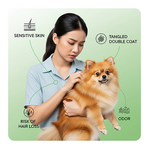 Lý do cần chọn sữa tắm phù hợp cho chó Phốc sóc da nhạy cảm lông dày kép