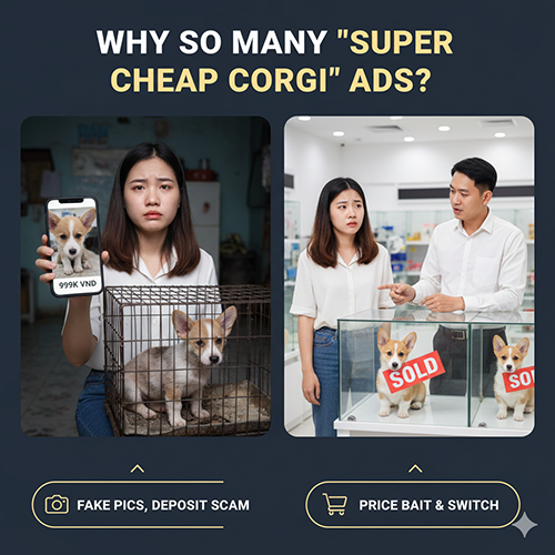 Lý do xuất hiện nhiều tin rao bán Corgi siêu rẻ – lừa đảo cọc, đổi sản phẩm khi gặp trực tiếp