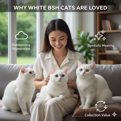 Vì sao mèo Anh lông ngắn trắng được yêu thích