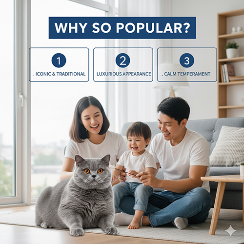 Vì sao mèo Anh lông ngắn xám xanh (British Blue Shorthair) được ưa chuộng