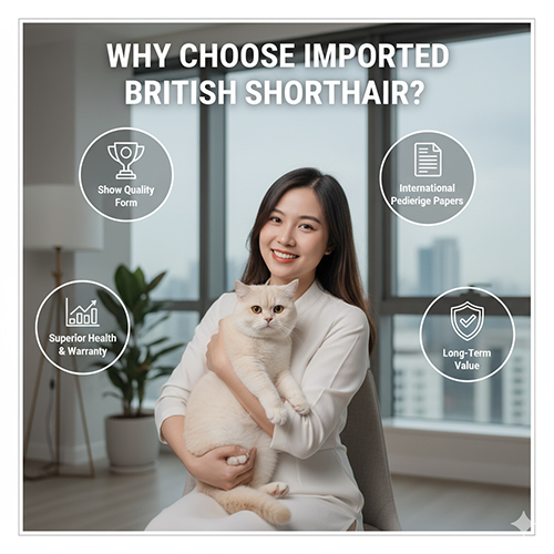 Lý do chọn mèo Anh lông ngắn nhập khẩu với ngoại hình chuẩn, giấy tờ quốc tế, sức khỏe và bảo hành vượt trội