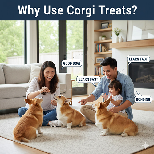 Vì sao nên dùng bánh thưởng cho chó Corgi – học nhanh, gắn kết, huấn luyện hiệu quả