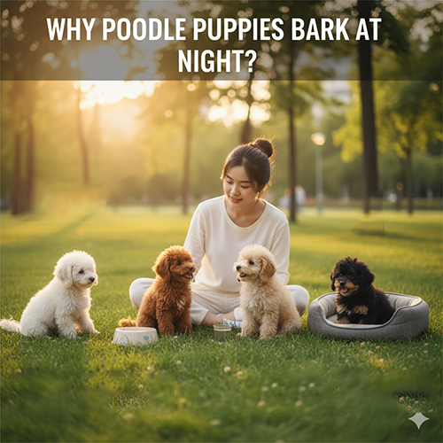 Poodle con hay sủa đêm vì đói, cô đơn, lo lắng hoặc môi trường ngủ chưa phù hợp