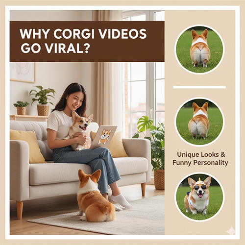 Video Corgi viral nhờ ngoại hình chân ngắn, mông tròn và tính cách vui nhộn