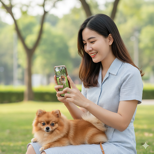 Video chó Phốc Sóc màu hiếm – Pom Blue Merle, Parti độc lạ tỏa sáng khi vận động ngoài trời