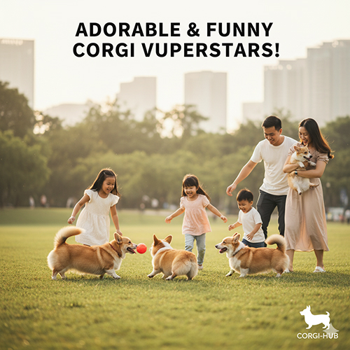 Video chó Corgi đáng yêu và hài hước chơi đùa cùng gia đình