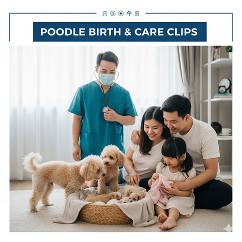 Video Poodle mẹ sinh con và chăm sóc cún con dễ thương