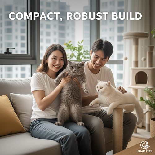 Vóc dáng chắc khỏe mèo Anh lông ngắn – thân hình compact gọn gàng, cơ bắp và khung xương chắc chắn