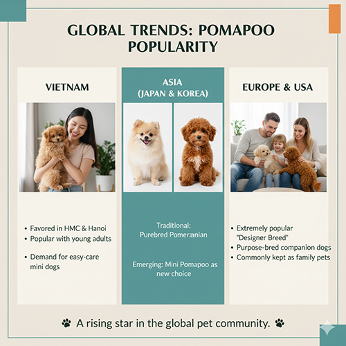 Xu hướng nuôi chó Pomapoo tại Việt Nam, châu Á và Âu Mỹ
