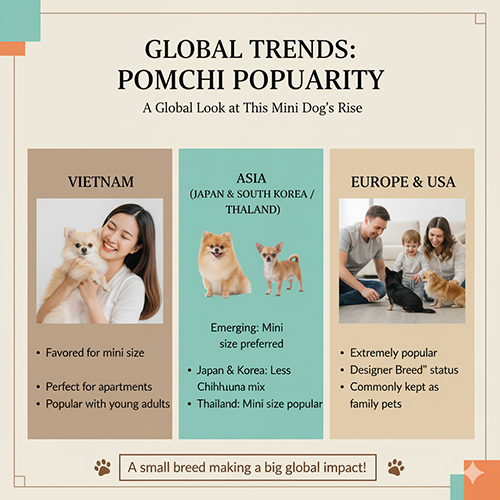 Xu hướng nuôi chó Pomchi tại Việt Nam, châu Á và Âu Mỹ