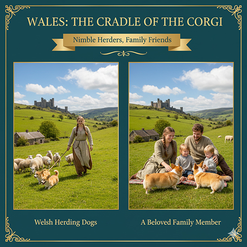 Xứ Wales – chiếc nôi của chó Corgi, giống chó chăn gia súc lanh lợi, gắn liền đồng cỏ và văn hóa địa phương