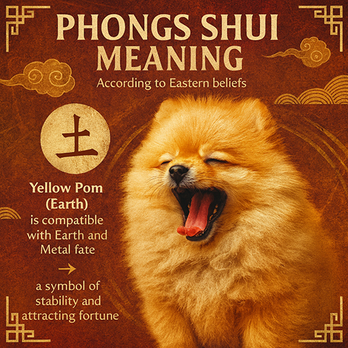 Chó Phốc Sóc vàng thuộc hành Thổ – hợp mệnh Thổ, Kim, tượng trưng sự ổn định và tài lộc