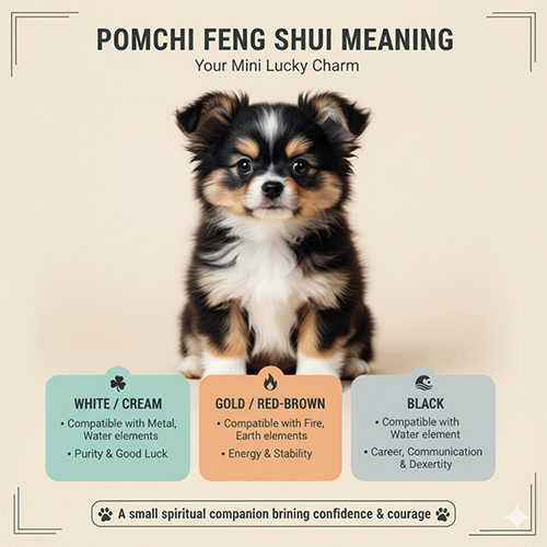 Ý nghĩa phong thủy của chó Pomchi theo màu lông – trắng, vàng nâu và đen