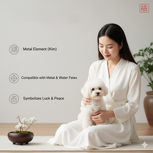 Chó Poodle trắng và ý nghĩa phong thủy – tượng trưng cho sự tinh khiết, may mắn và bình an