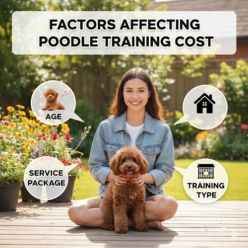 Các yếu tố ảnh hưởng đến chi phí huấn luyện chó Poodle: độ tuổi, gói dịch vụ, hình thức và uy tín trung tâm
