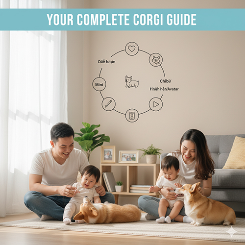 Gia đình hạnh phúc chơi đùa cùng chó Corgi 🐾 Hình ảnh tổng kết bộ sưu tập Corgi 2025.