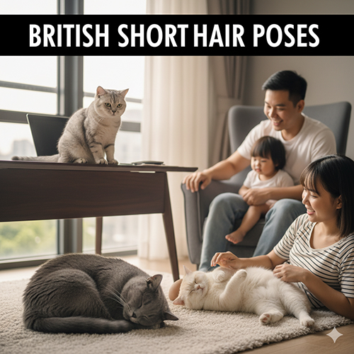 Ảnh mèo Anh lông ngắn theo dáng ngồi và dáng ngủ – Những tư thế đáng yêu khiến mạng xã hội bùng nổ