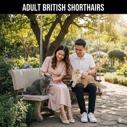 Ảnh mèo Anh lông ngắn trưởng thành – Dáng ngồi “ông chủ nhỏ” và gương mặt bánh bao đáng yêu