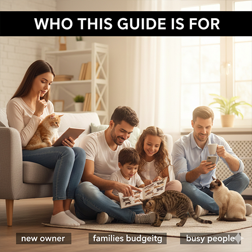 Bài viết giá mèo dành cho người mới nuôi, gia đình và người bận rộn