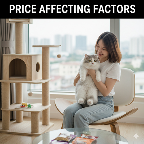 Cô gái trẻ ôm mèo Anh lông dài Bicolor trong căn hộ sáng – minh họa các yếu tố ảnh hưởng đến giá mèo Anh lông dài 2025