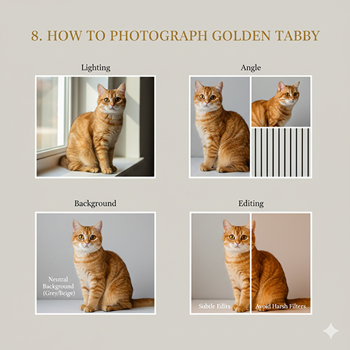 Hướng dẫn chụp ảnh mèo mướp vàng để vằn tabby hiện rõ và màu lông tự nhiên