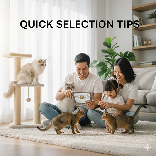 Cách dùng danh mục mèo cảnh và ký hiệu nhanh khi chọn giống