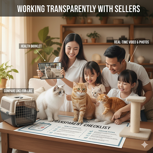 Cách làm việc minh bạch với nơi bán mèo cảnh – quy trình 5 bước từ xem video thực, yêu cầu giấy tờ, đến bàn giao và hậu mãi rõ ràng
