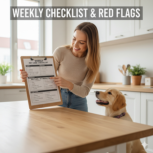Checklist chăm sóc chó hằng tuần và dấu hiệu cảnh báo đỏ