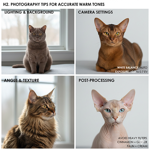 Hướng dẫn chụp ảnh mèo màu chocolate cinnamon fawn với ánh sáng và cân bằng trắng chuẩn